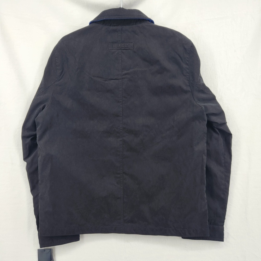 Tommy Hilfiger NWT Mens Med. Water Resistant Windbreaker Jacket Black 155SK350 - Picture 2 of 12